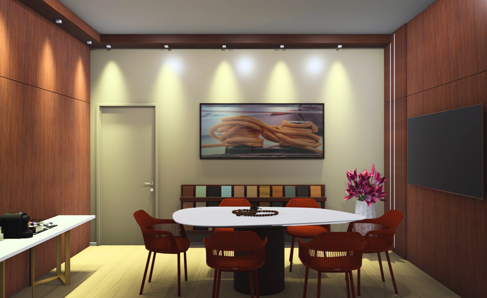 Detalhe de acabamento em madeira